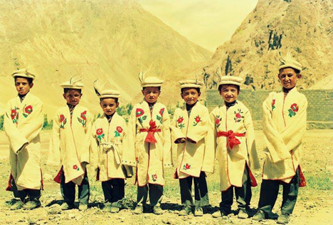 BOYS IN SHUQa- shuqa traditional dress of gilgit baltistan